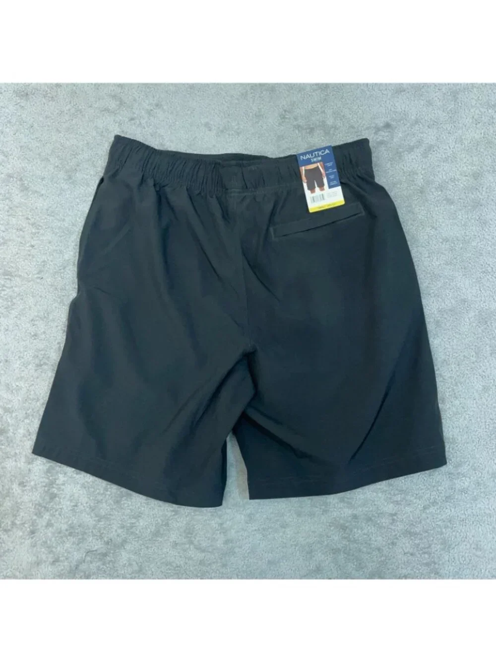 NWT Nautica Men's Black Swim Shorts Classic Fit Small UPF Quick Dry
